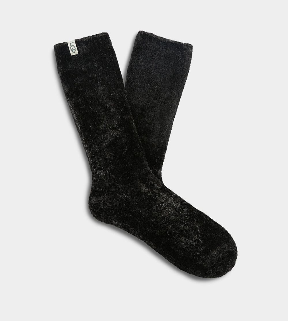 Ugg Sock Womens - Ugg Leda Cozy Black - 105HXONPK